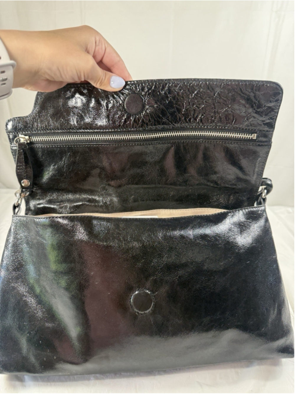 Donald J Pliner Black Leather Bag Purse - Picture 8 of 15